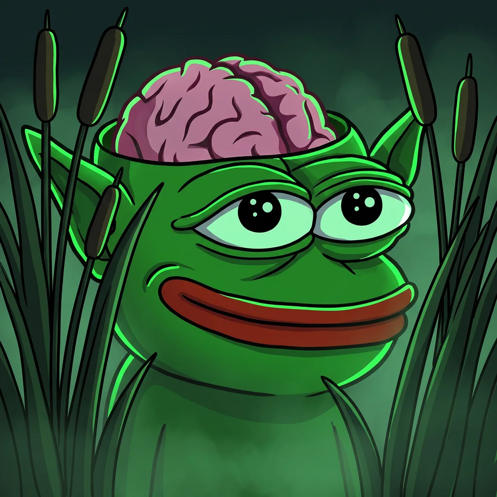 Mind Goblin peering out from the reeds at night